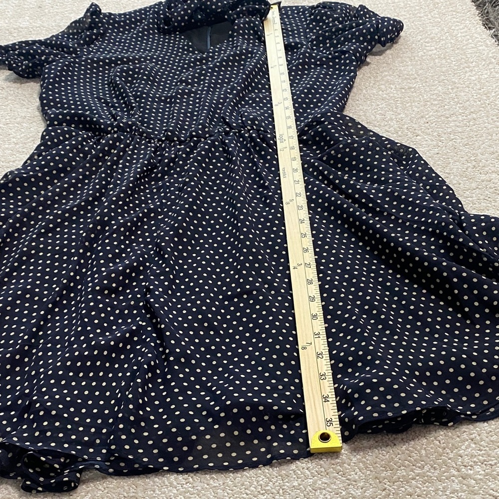 Betsey Johnson Black Polka Dot Tie-Neck Mini Dress Size 10 - Picture 11 of 15